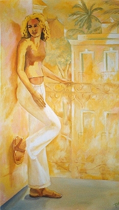 Brazilian Paintings, Girl in Pelourinho