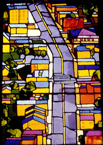 'Summer' Faceted Glass Panel
